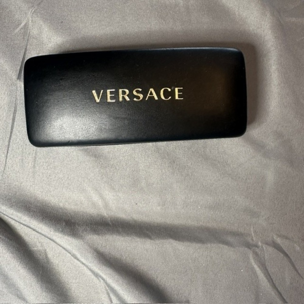 Versace Black Hardshell Sunglasses Case Gold Logo Luxury Eyewear Protector